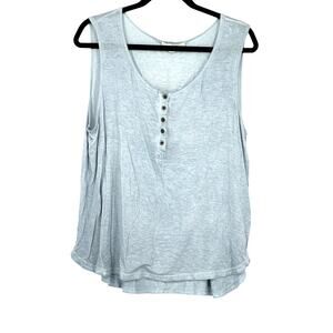 Jane + Delancey Tank Top Womens Size Large Blue Button Front Detail